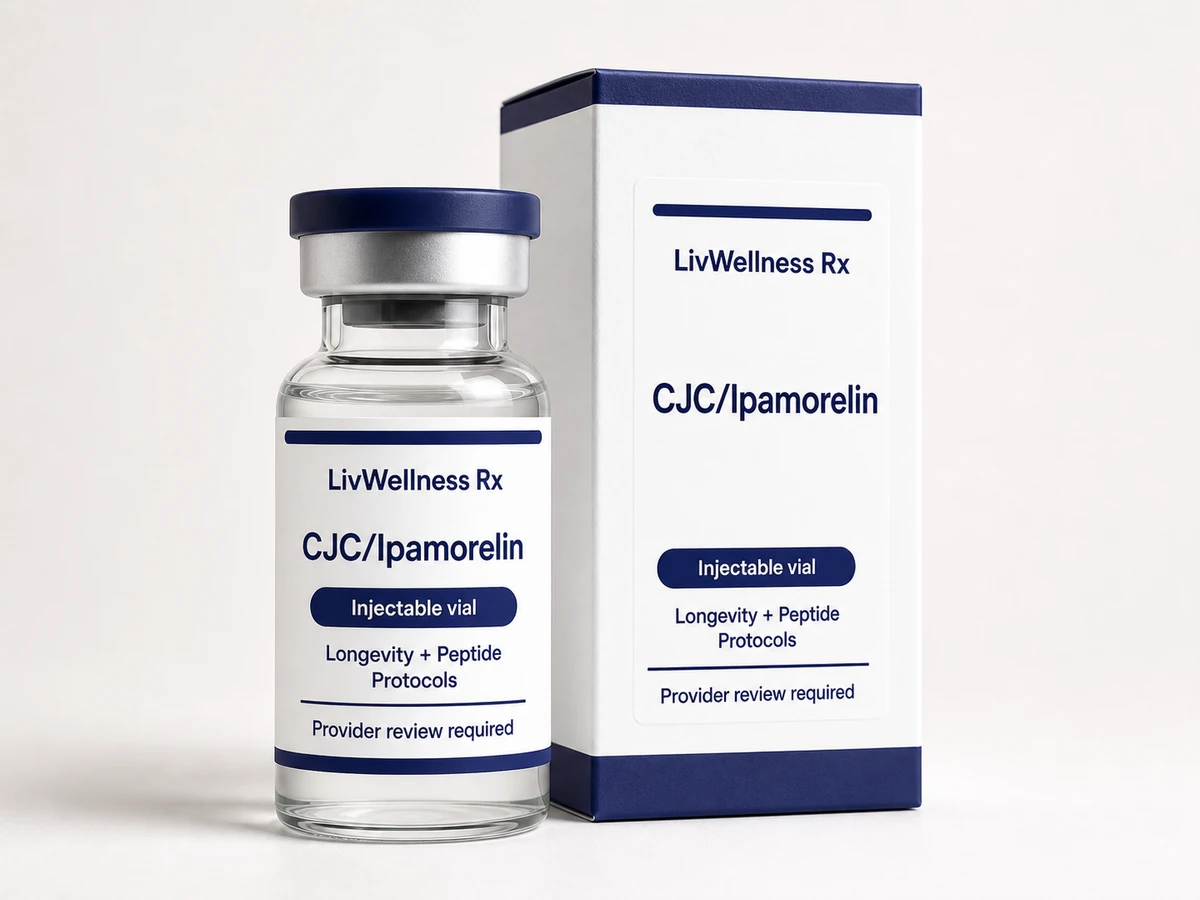 LivWellness Rx CJC/Ipamorelin product packaging.