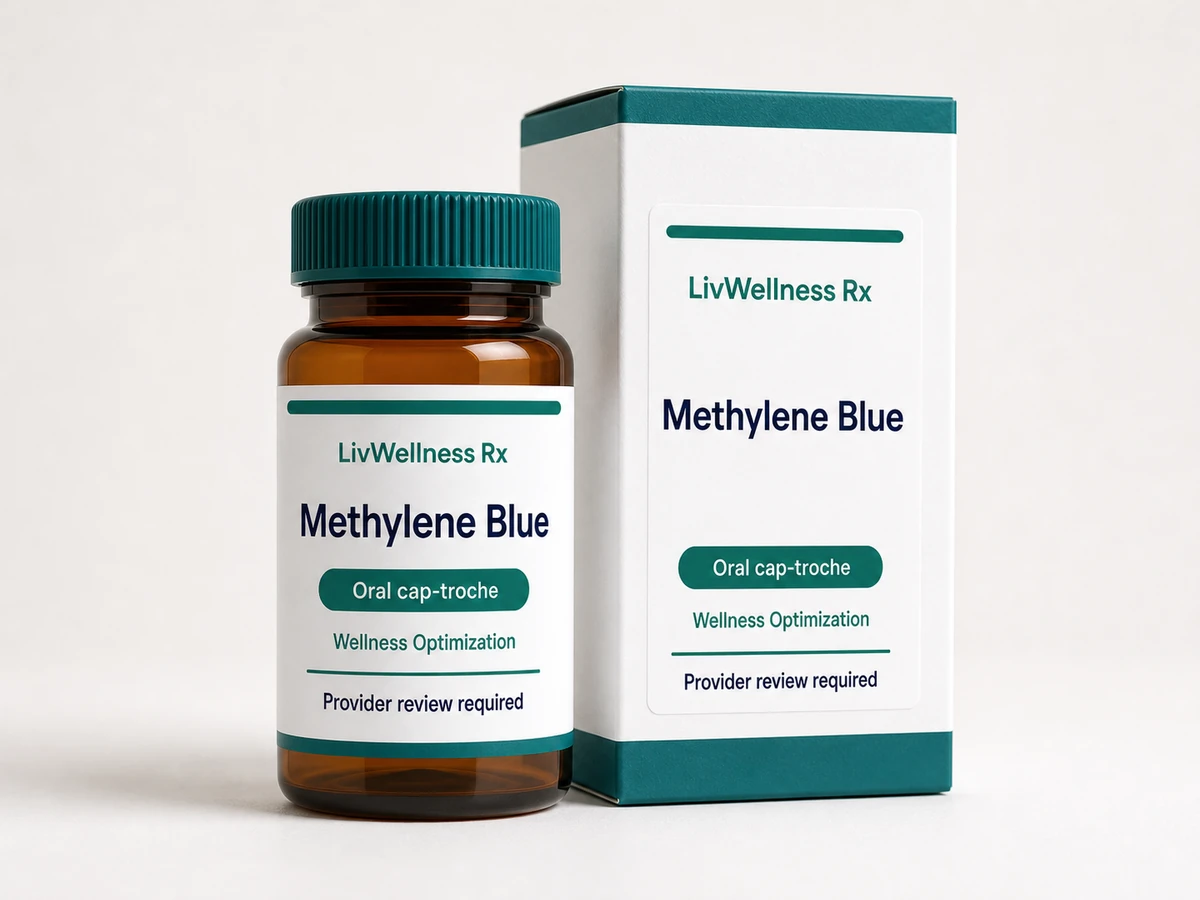 LivWellness Rx Methylene Blue product packaging.