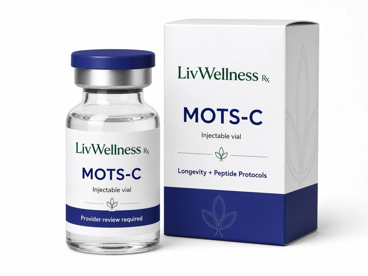 LivWellness Rx MOTS-C product packaging.