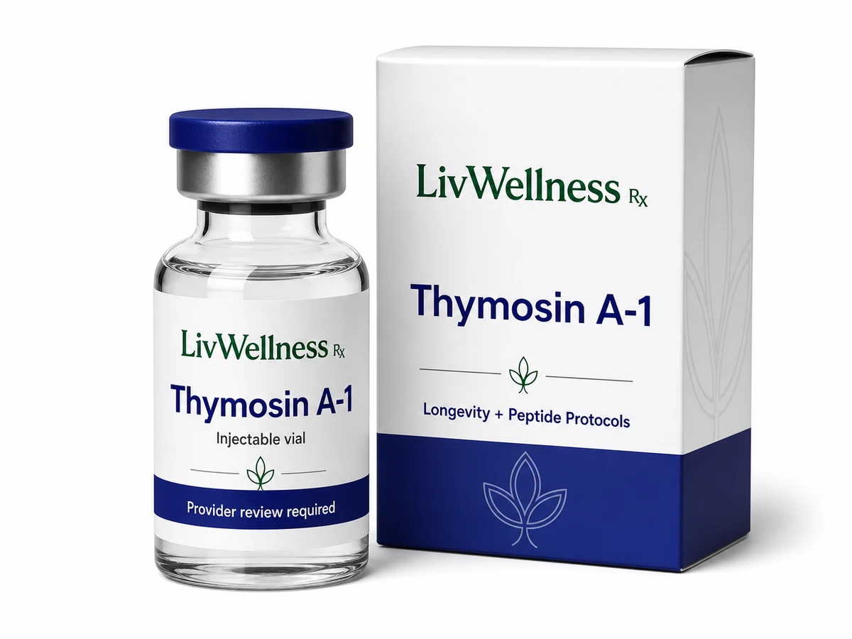 LivWellness Rx Thymosin A-1 product packaging.